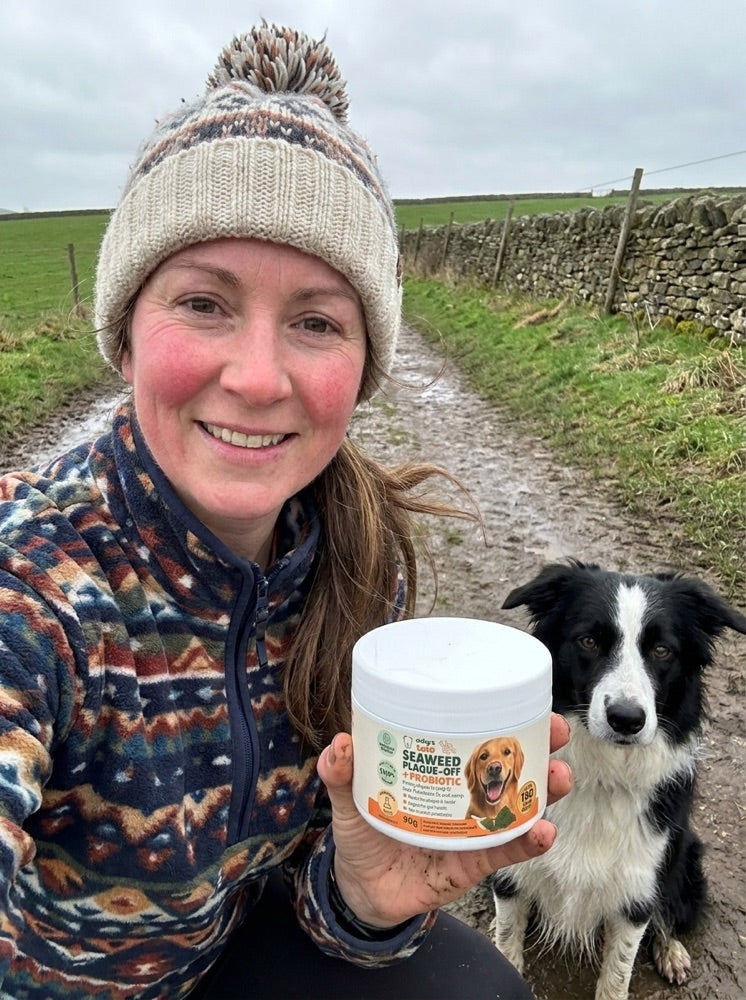 A Dog's Tale customer and their dog with Chewtrition